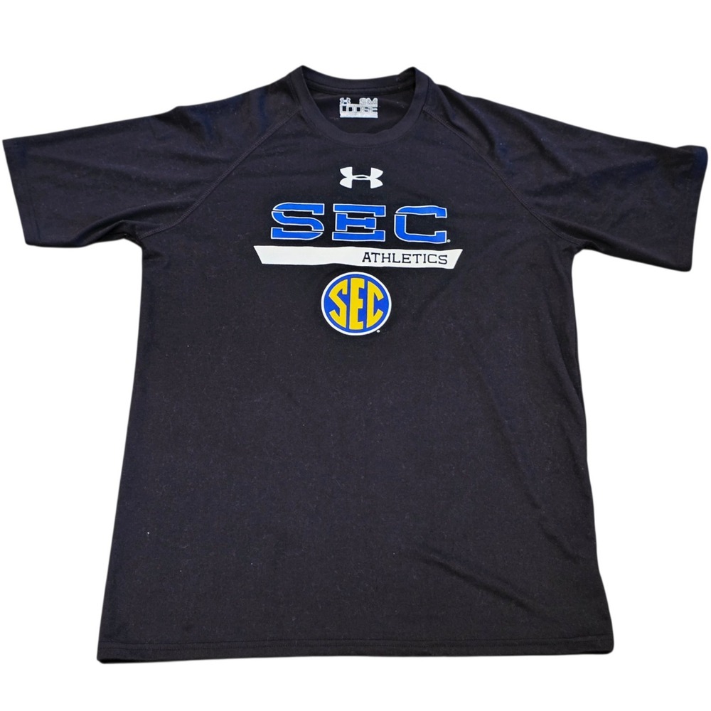 Under Armour HeatGear SEC Athletics Shirt Mens Small Black Short Sleeve T-Shirt